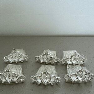 Sparkling Silver Tiara Hair Clips for Kids